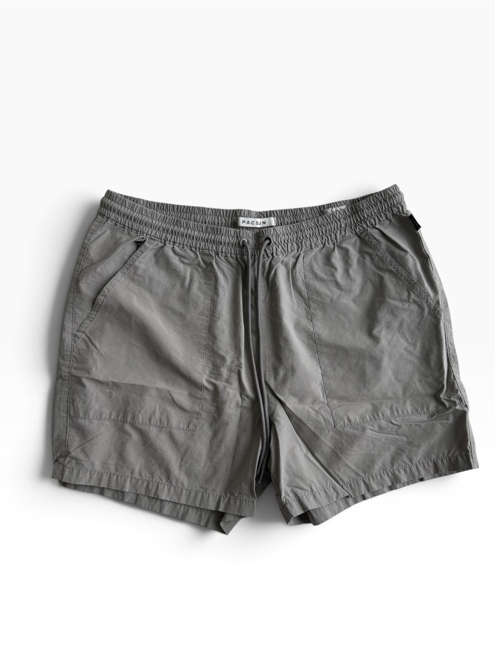 PACSUN Men's Gray Elastic-Waist Shorts